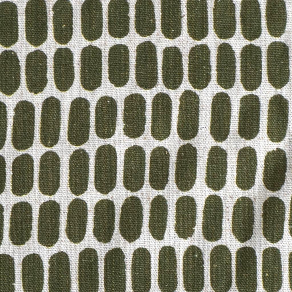 Viskose-Leinenstoff Ovale allover olivgrün